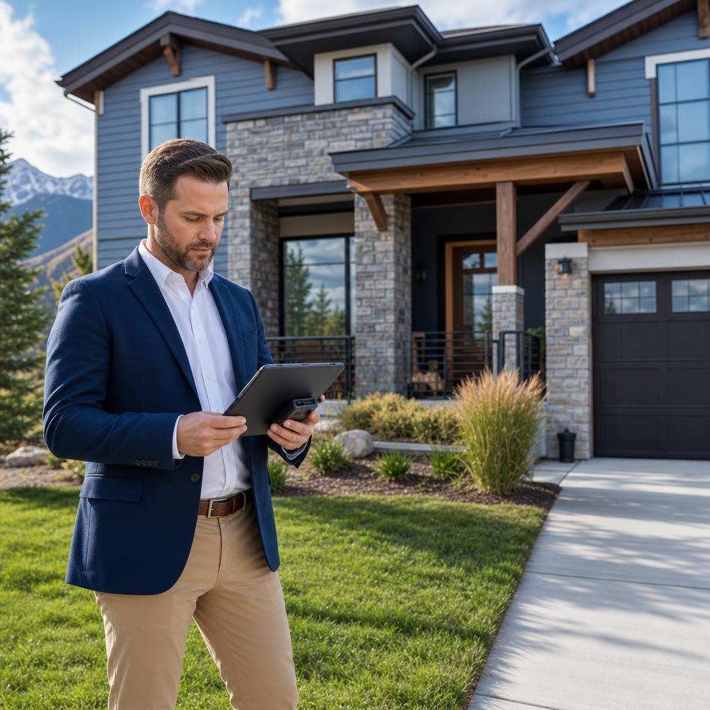 Residential appraiser documenting the exterior of a Colorado home